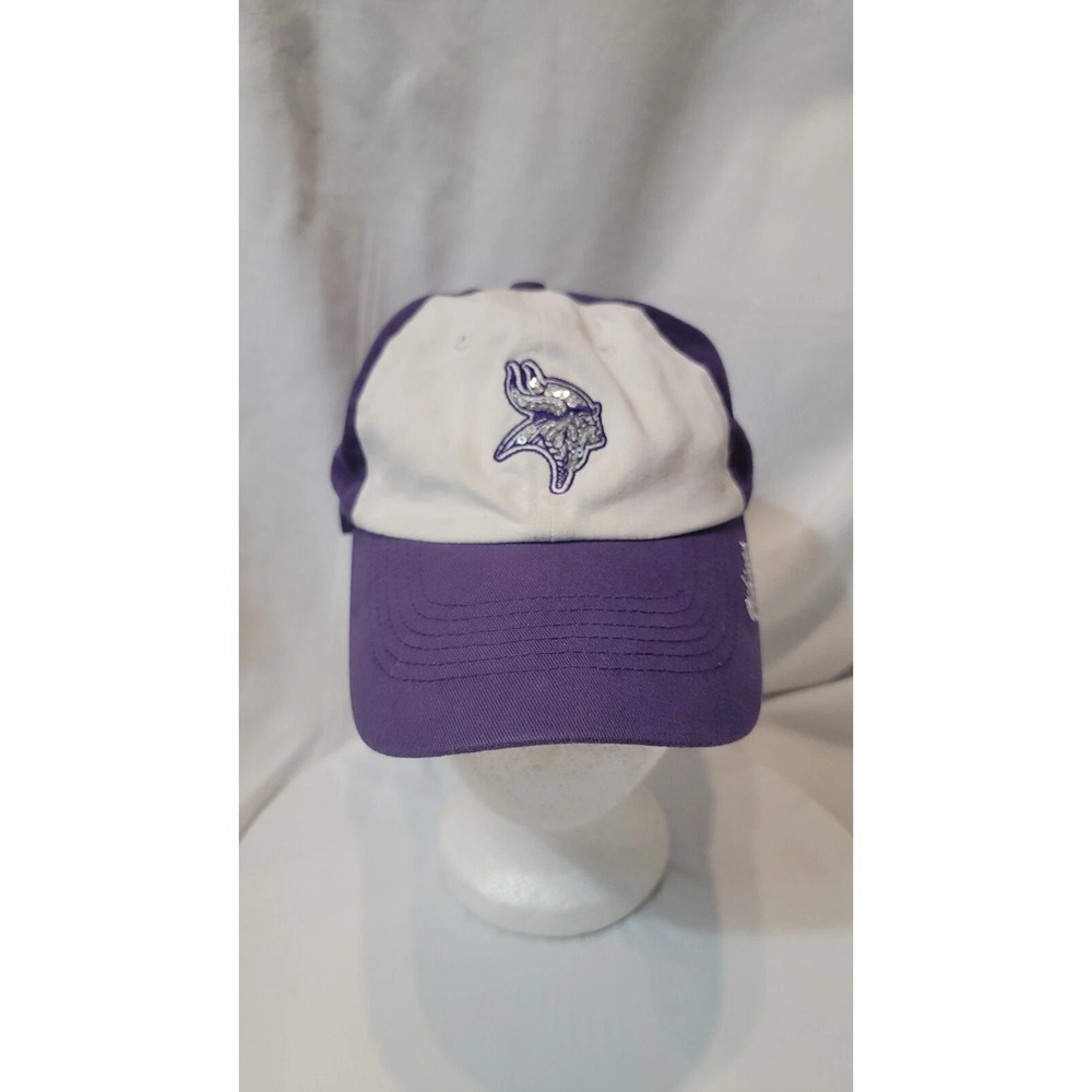 NFL Team Apparel Women's White & Purple Minnesota Vikings Cap Adjustable